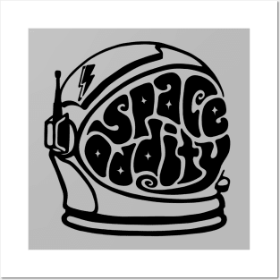 Space Oddity Astronaut Helmet Word Art Posters and Art